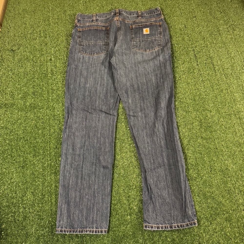 Carhartt Relaxed Fit Blue Jeans Mens 36x32 Medium Wash Denim Workwear 0492